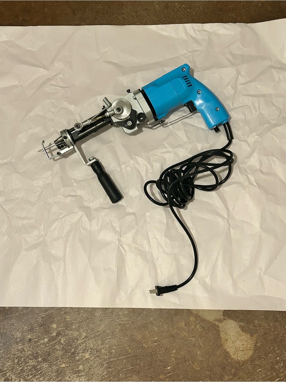 Tuft Gun For Rug Making Blue Electric Handheld Sewing Machine / Fabric